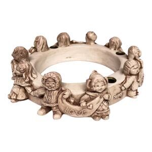 Abbey Press Candle Holder Advent Wreath Small World Christmas Love Joy Peace Vtg